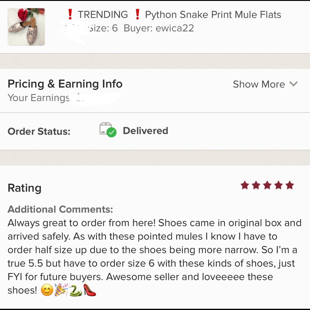 ❗️LAST SIZE 6!❗️Python Snake Print Mule Flats - Picture 4 of 5